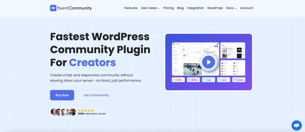 fluentcommunity home page 
